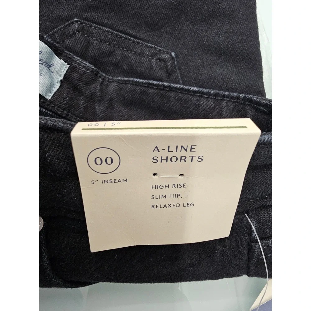 Universal Thread Womens High Rise A-Line Shorts Black Denim Casual Size 00